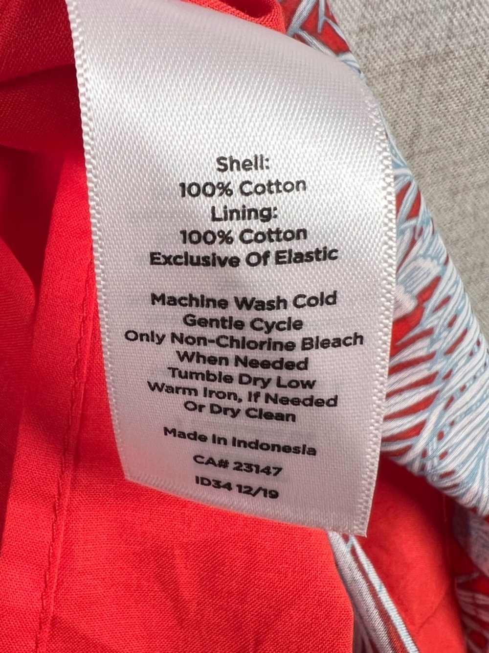 Talbots Dress Tropical Cotton Midi Red Blue Palm Tree Vacation women's 16W NWT - Picture 5 of 11
